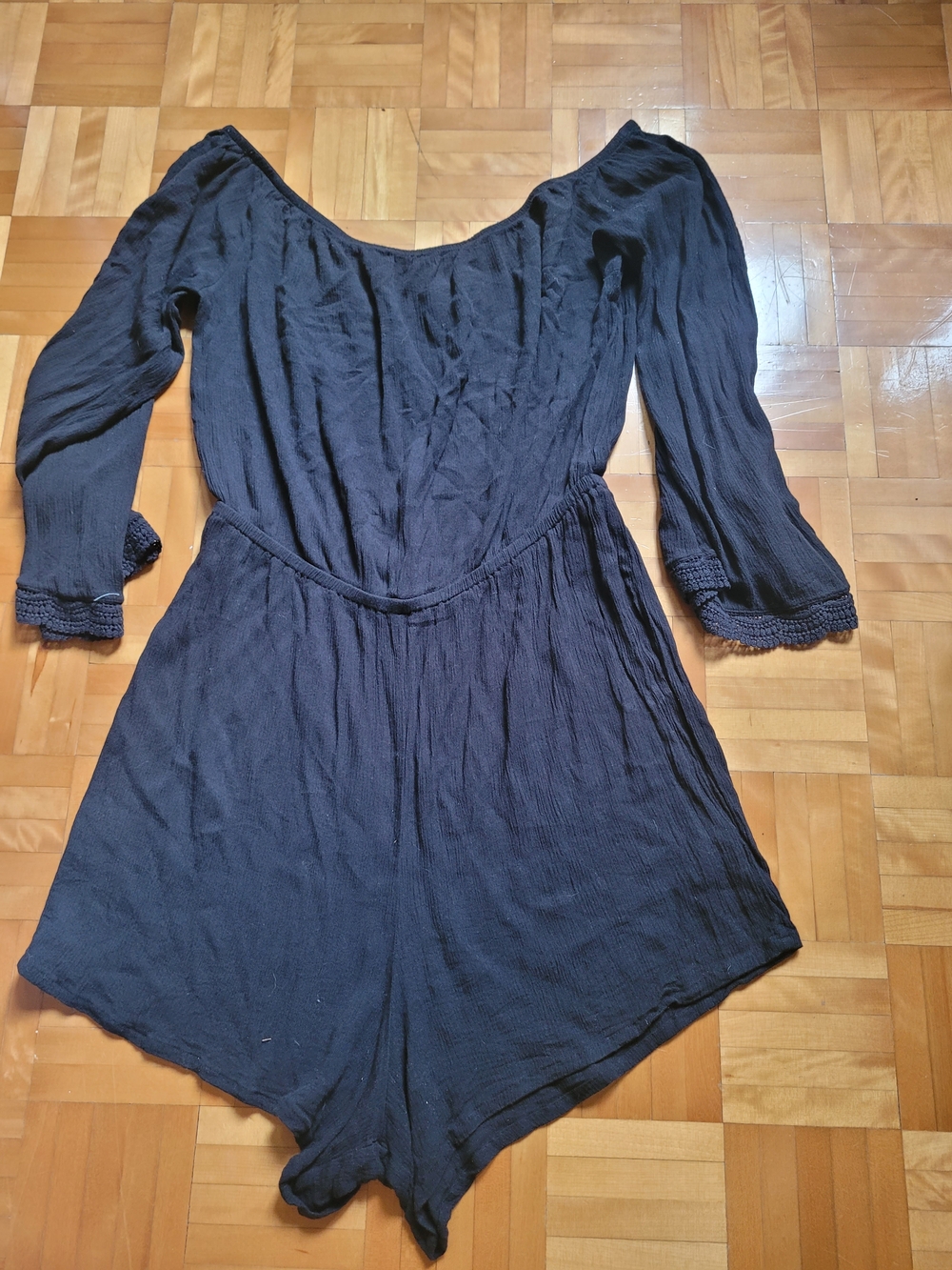 Mossimo Supply Co. Black Long-Sleeve Romper